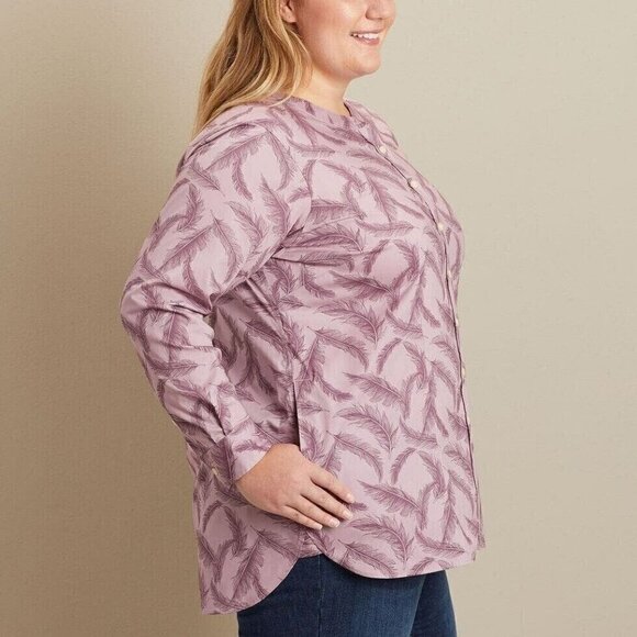 Duluth Trading Co Feathers Tunic Top Plus Size 2X Purple wrinkle fighter NWT - Picture 3 of 13